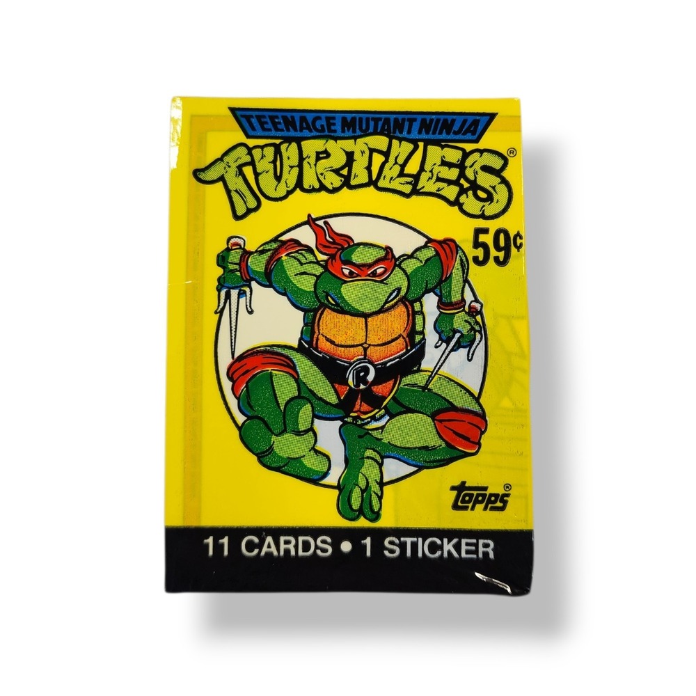 Teenage Mutant Ninja Turtles 1 Single Yellow 1989 Pack 11 Cards 1‎ Sticker Topps